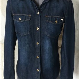 Juicy Couture denim button down blouse. Size XS